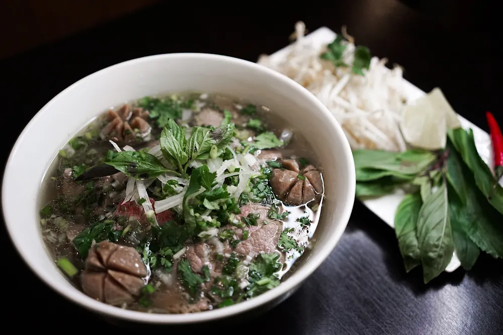 Homemade Soup Pho with Raw Beef